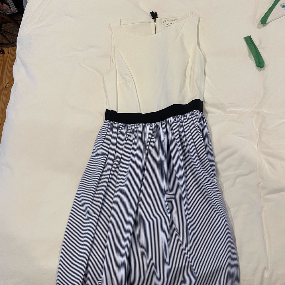 Kate Spade White Dress with Navy Waist
